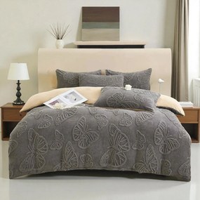 Jemné mikroplyš obliečky Homa EXCLUSIVE BROWNGREY 7-dielna sada 140x200 cm