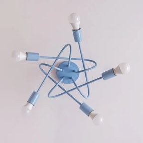 Prisadený luster OXFORD 5xE27/15W/230V, modrý