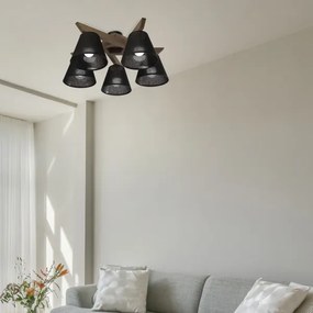 Brilagi - LED  Prisadený luster ANTHONY 5xE14/40W/230V dub orech/čierna