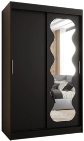 Šatníková skriňa 120 cm Spock (čierna). Akcia -65%. Vlastná spoľahlivá doprava až k Vám domov. 1126073