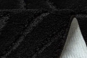 Kúpeľňový koberček SUPREME WAVES vlny, čierny