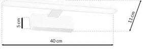 Nástenné LED svietidlo Splash, 1x LED 8w, 4000k, (40 cm), w