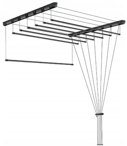 Erga Erga, stropný vešiak na sušenie bielizne 7x160 cm, čierna, ERG-SEP-10SUSSU7PCZ16