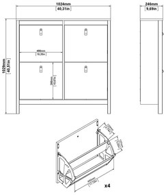Čierna výklopná skrinka na topánky Madrid – Tvilum