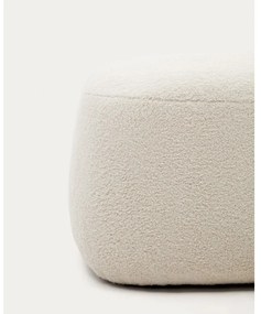 Krémový taburet z textílie buklé Martina – Kave Home