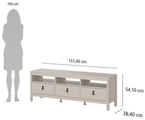 Sivobéžový TV stolík 151x54x38 cm Madrid – Tvilum