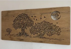 Svietiaci obraz na stenu Stromy a mesiac