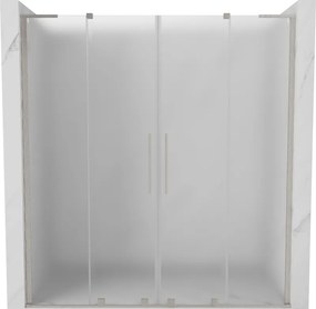 Mexen Velar L Duo, posuvné sprchové dvere do otvoru 170 cm, 8mm sklo námraza, brúsená oceľ, 871-170-003-32-97