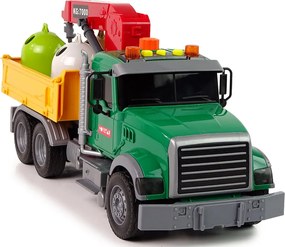 LEAN Toys Nákladné auto, žeriav, doprava, odpadkový kôš, zvuk