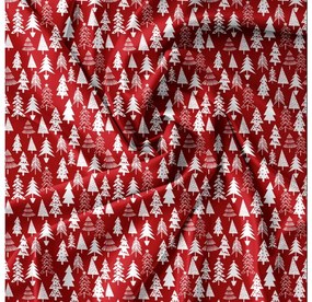 Bavlnené obliečky CHRISTMAS TREES červené Rozmer obliečky: 2 ks 70 x 90 cm | 200 x 220 cm