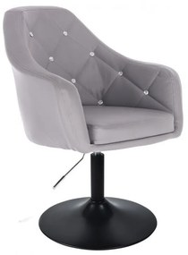 LuxuryForm DESIGN Kreslo ROMA na čiernom tanieri - sivé