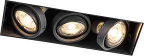 Zápustené bodové svetlo čierne sklápateľné a otočné bez rámu 3-svetlo - Oneon