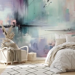 Tapeta pastelové abstraktné ťahy štetcom