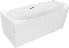 Mexen Mia voľne stojaca vaňa 160x80cm ľavá, biela, Gun Gray povrch
