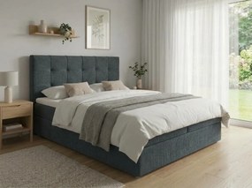 Čalúnená posteľ boxspring DIRELIS VIBE 180x200 cm tmavosivá Matrac: Matrac Bonell pružinový