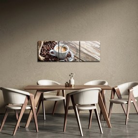 Obraz - Espresso (s hodinami) (90x30 cm)