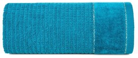Bavlnená osuška GLORY v tyrkysovej farbe s velúrovým okrajom prešitá lesklou niťou Šírka: 70 cm | Dĺžka: 140 cm