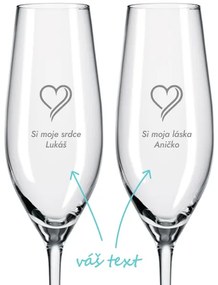 Svadobné poháre na sekt Láska 2 ks