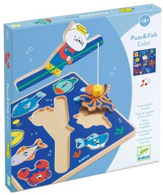 Puzz & Fish – drevená vkladačka a rybárska hra v jednom - Color