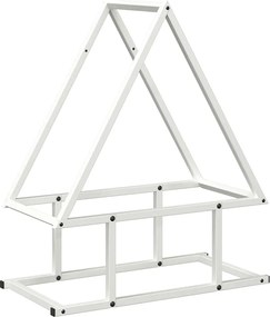 vidaXL Stojan na palivové drevo biely oceľ valcovaná za studena