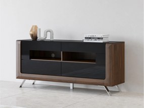 TV stolík/skrinka Kassie Typ 41 (čierny lesk + orech columbia). Vlastná spoľahlivá doprava až k Vám domov. 1108364