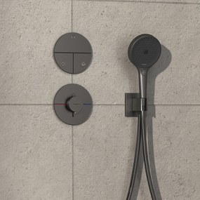 Hansgrohe ShowerSelect Comfort S, termostat pod omietku, kartáčovaný čierny chróm, HAN-15559340