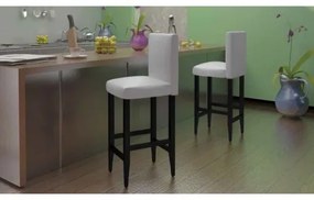 vidaXL Barové stoličky 6 ks, biele, umelá koža-