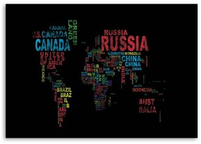 Gario Obraz na plátne Mapa sveta s názvami krajín Rozmery: 60 x 40 cm