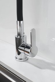 Gamma Flex 4000, stojanková drezová batéria s flexibilným ramenom, 2-funkčný výtok, čierna-chróm, GMA-BFX-4000CH