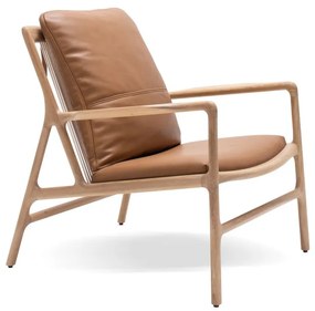 Kožené kreslo v hnedo-prírodnej farbe Dedo – Gazzda