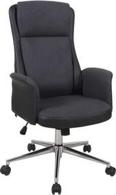 Kancelárské kreslo Lindau, černá ekokože/tmavo šedá látka%