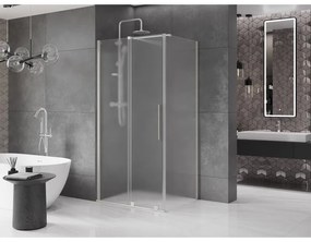 Mexen Velar, sprchový kút s posuvnými dverami 120 x 80 cm, 8mm sklo námraza, brúsená oceľ, 871-120-080-31-97