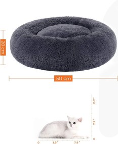 Pelech pre psa, pelech pre mačku, mäkký plyš, veľkosť S, tmavošedý