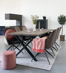 Hnedé čalúnené jedálenské kreslo Harbo – House Nordic