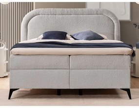 Svetlosivá boxspring posteľ s úložným priestorom 140x200 cm Ornes – Ropez