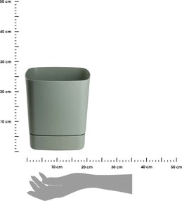 PLASTOVÝ KVETINÁČ CUBI 25X27,5 CM MÄTOVÁ