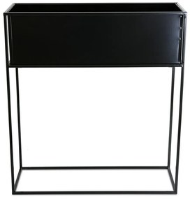 KOVOVÝ KVETINÁČ SO STOJANOM RECT 70X24X64 CM ČIERNA
