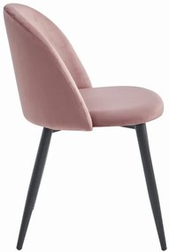 Jedálenská stolička BELLO zamatová tmavoružová (čierne nohy)