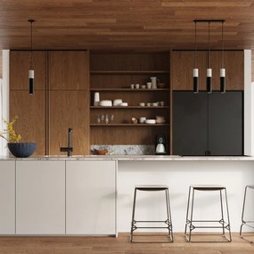 Závesné svietidlo Borgio, 3x betónové/čierne kovové tienidlo, o