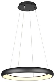 Čierne LED stmievateľné závesné svietidlo s kovovým tienidlom ø 75 cm Cardona – Trio