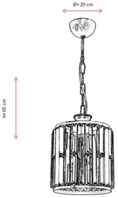 Luster na reťazi CRYSTALLINE 1xE27/6W/230V bronzový