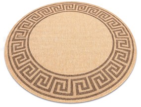 Šnúrkový koberec  SIZAL FLOORLUX kruh 20014 Grécky mais / coffeee