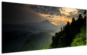 Obraz - zelená horská krajina (120x50 cm)
