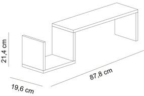 Nástenná polica BIENCE 21,4x87,8 cm biela