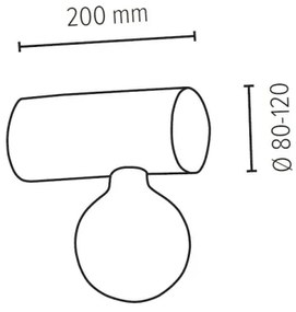 Spot-Light 6994151 - Nástenné svietidlo TRABO 1xE27/25W/230V