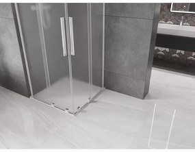 Mexen Velar L Duo, sprchový kút s posuvnými dverami 100 x 100 cm, 8mm sklo námraza, chrómová, 871-100-100-02-33-01