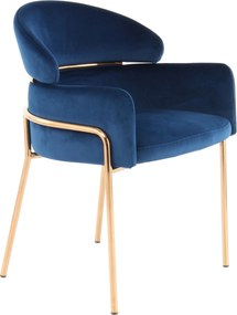 XXXLutz STOLIČKA S PODRÚČKAMI, zamat, modrá MID.YOU - Stoličky - 005937046801