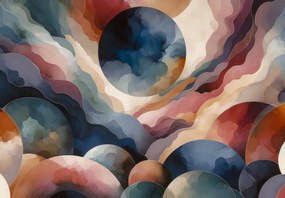 Fototapeta - Výrazné kruhy a vlny (147x102 cm)