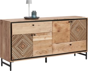 XXXLutz ŠIROKÁ KOMODA, akácia, čierna, farba akácie, 175/85/42 cm Ambia Home - Komody - 001630014903