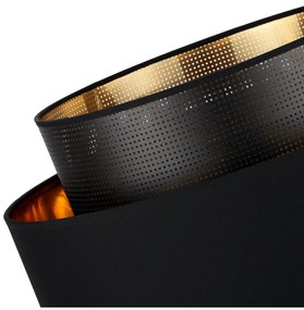 Závesné svietidlo Asti, 1x PVC/čierne textilné tienidlo, (fi 40cm), g/c